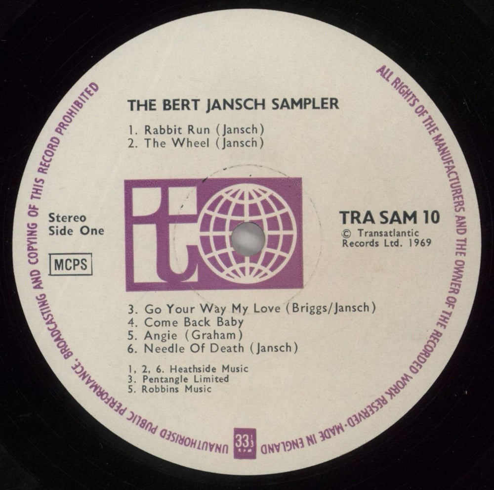 Bert Jansch The Bert Jansch Sampler UK vinyl LP album (LP record) JSHLPTH193034