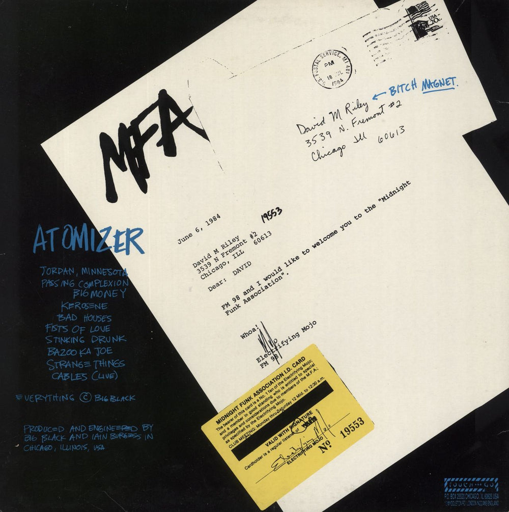 Big Black Atomizer US vinyl LP album (LP record)