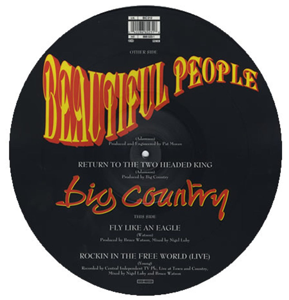 Big Country Beautiful People UK 12" vinyl picture disc (12 inch picture record) BIG2PBE30490