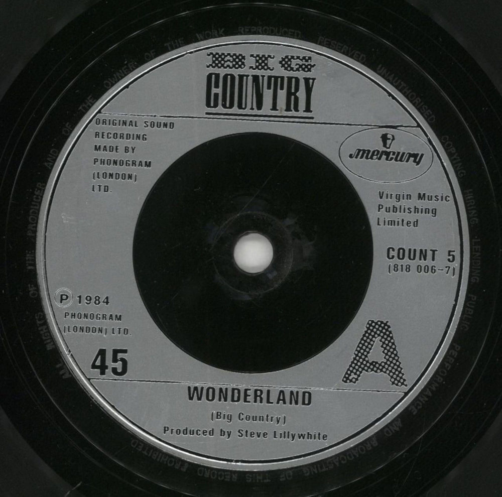 Big Country Wonderland UK 7" vinyl single (7 inch record / 45) BIG07WO21790