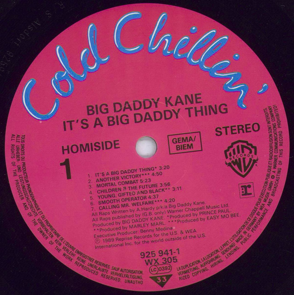 Big Daddy Kane It's A Big Daddy Thing UK vinyl LP album (LP record) BDDLPIT832546