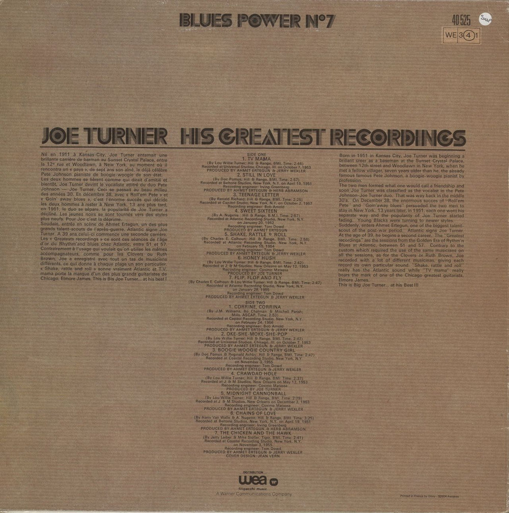 Big Joe Turner His Greatest Recordings UK vinyl LP album (LP record)