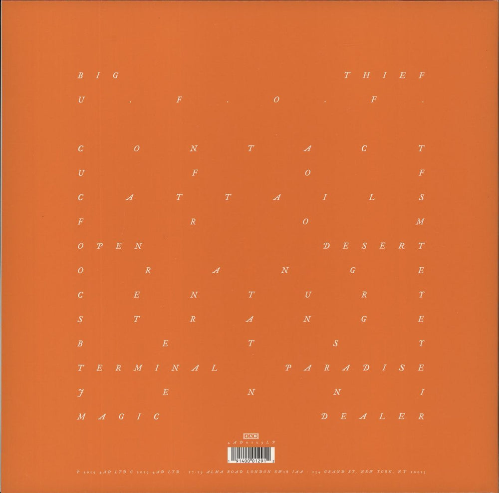 Big Thief U.F.O.F. US vinyl LP album (LP record) 191400012912