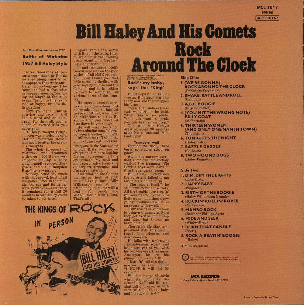 Bill Haley & The Comets Rock Around The Clock UK vinyl LP album (LP record)