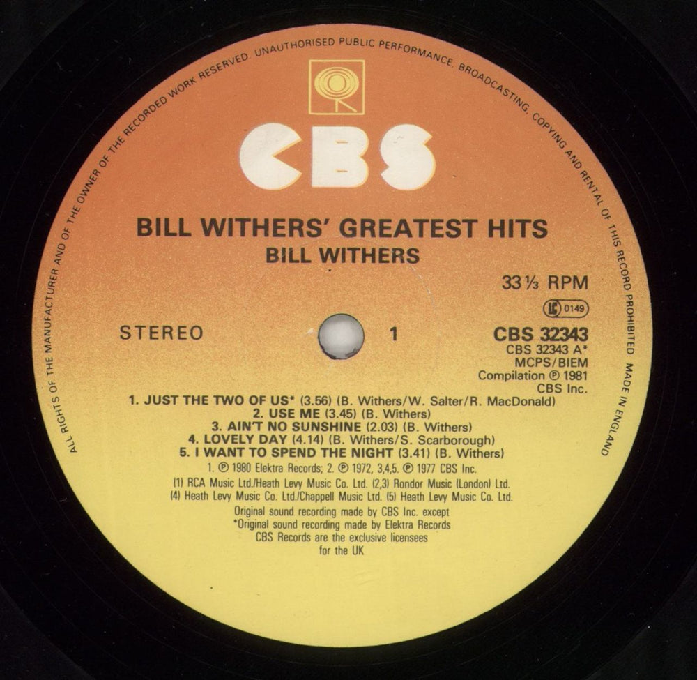 Bill Withers Bill Withers' Greatest Hits - stickered p/s UK vinyl LP album (LP record) BWTLPBI864039