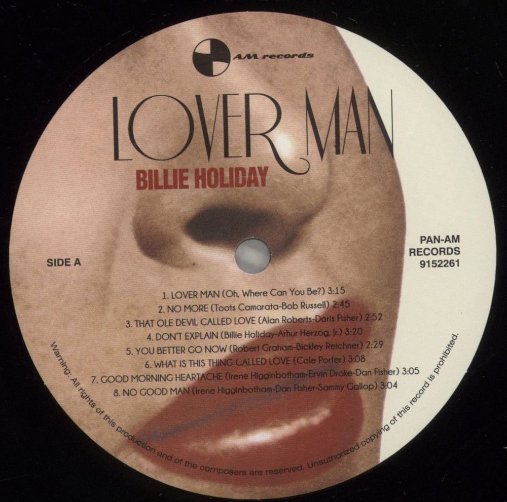 Billie Holiday Lover Man UK vinyl LP album (LP record) B/HLPLO864437