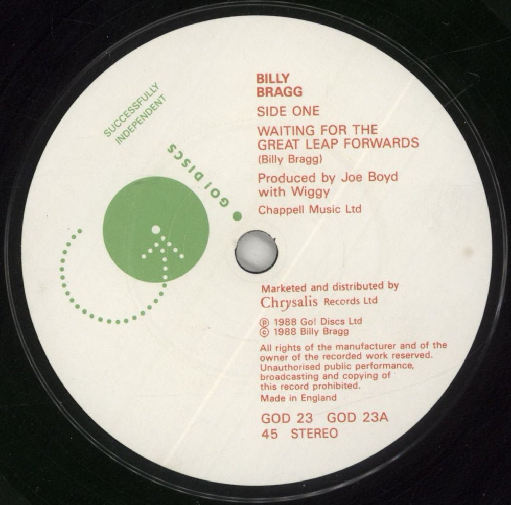 Billy Bragg Waiting For The Great Leap Forwards UK 7" vinyl single (7 inch record / 45) BBR07WA89676