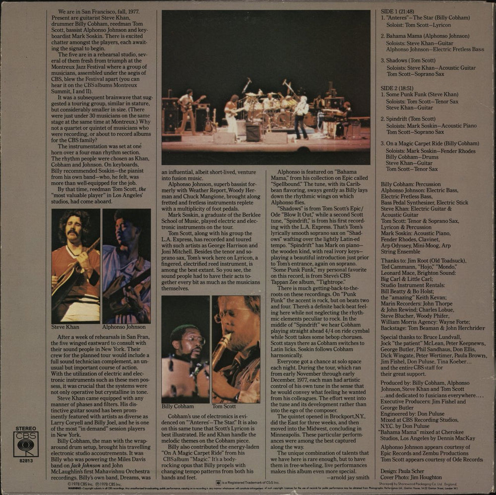 Billy Cobham Alivemutherforya UK vinyl LP album (LP record)