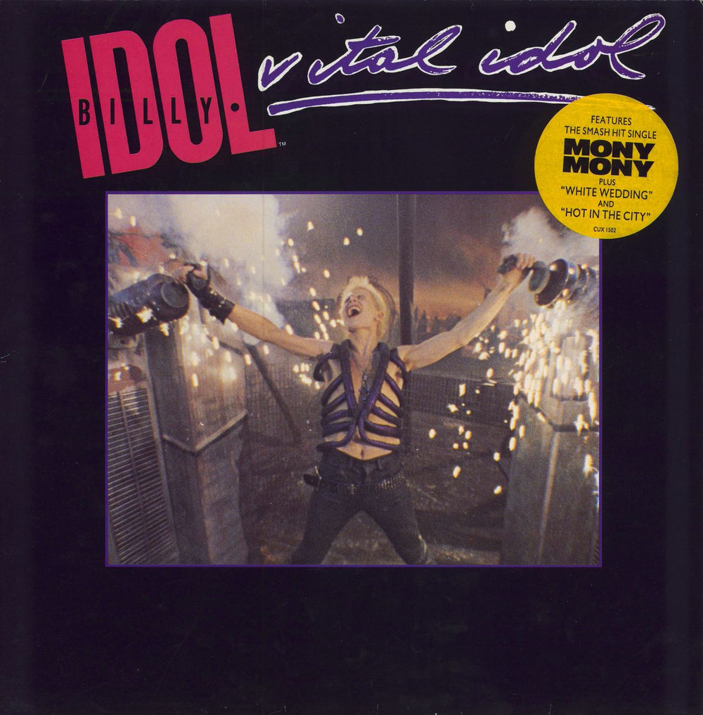 Billy Idol Vital Idol - stickered p/s UK vinyl LP album (LP record) CUX1502