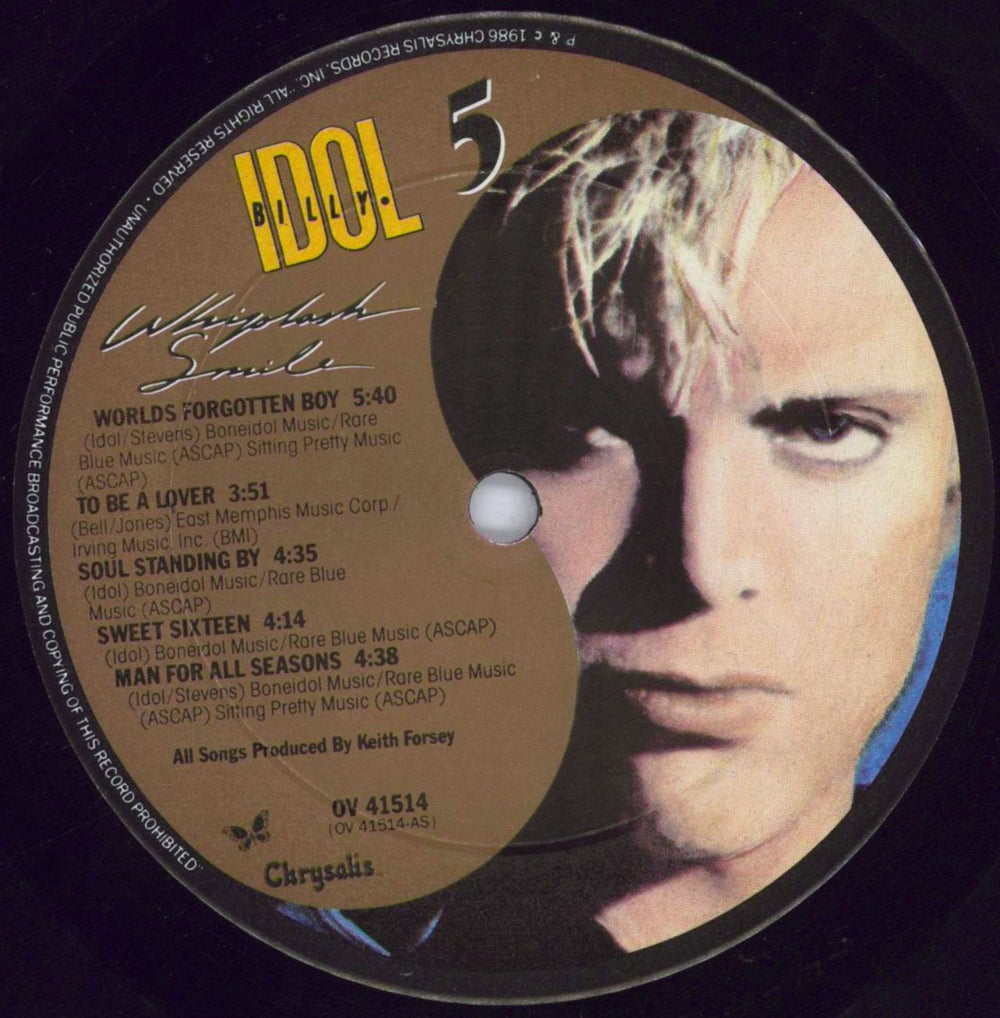 Billy Idol Whiplash Smile - Shrink US vinyl LP album (LP record) IDOLPWH830530