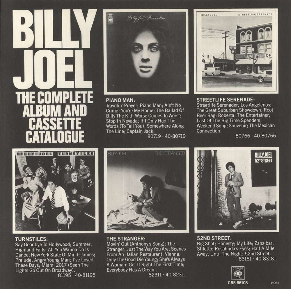 Billy Joel Glass Houses + Discography Insert UK vinyl LP album (LP record)