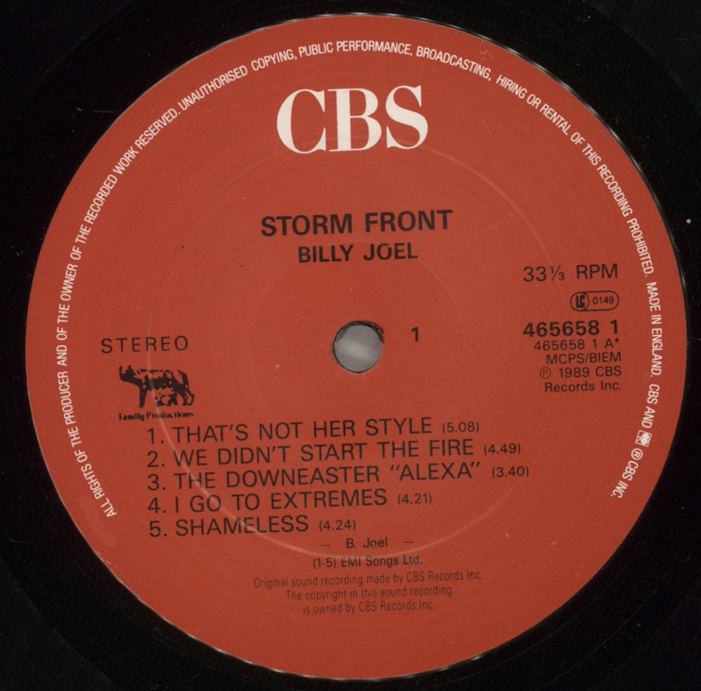 Billy Joel Storm Front - EX UK vinyl LP album (LP record) BLYLPST879257