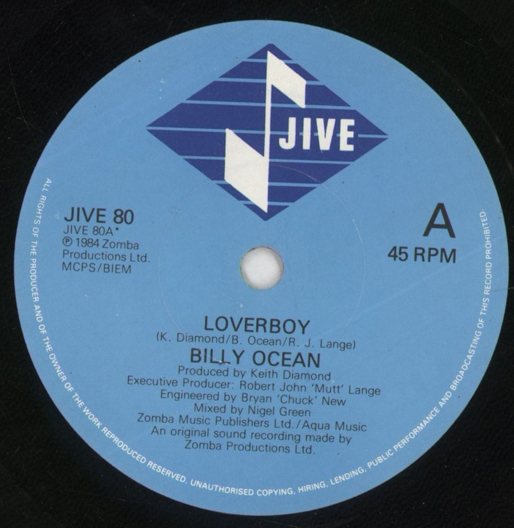 Billy Ocean Loverboy - P/S UK 7" vinyl single (7 inch record / 45) BCN07LO737253