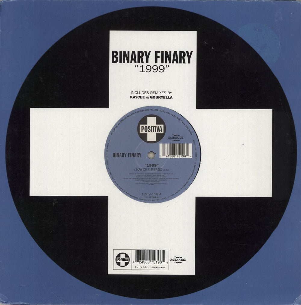 Binary Finary 1999 - Nineteen Ninety Nine UK 12" vinyl single (12 inch record / Maxi-single) 12TIV-118