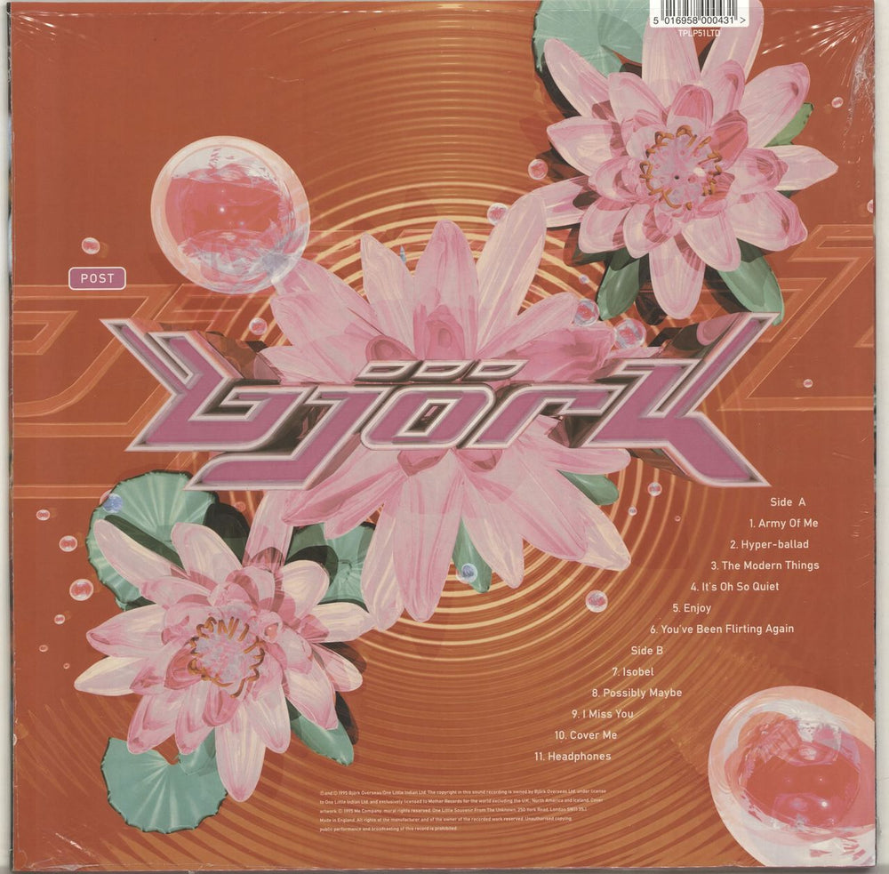 Björk Post - Pink Vinyl UK vinyl LP album (LP record) BJKLPPO701039