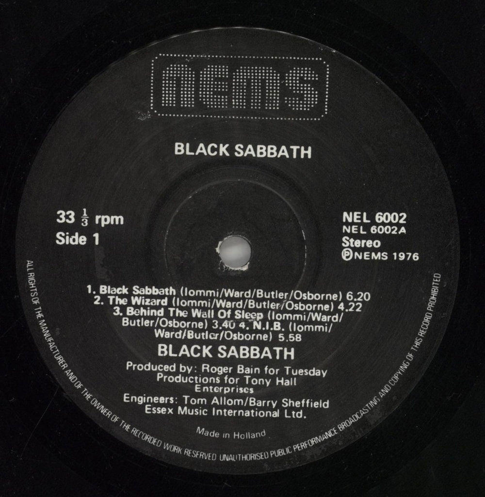 Black Sabbath Black Sabbath Dutch vinyl LP album (LP record) BLKLPBL362432