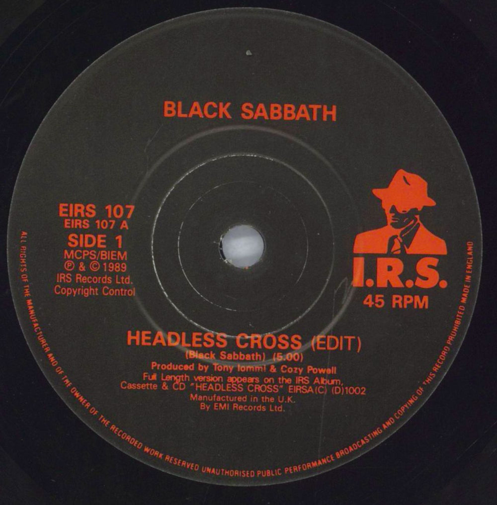 Black Sabbath Headless Cross UK 7" vinyl single (7 inch record / 45) BLK07HE34534