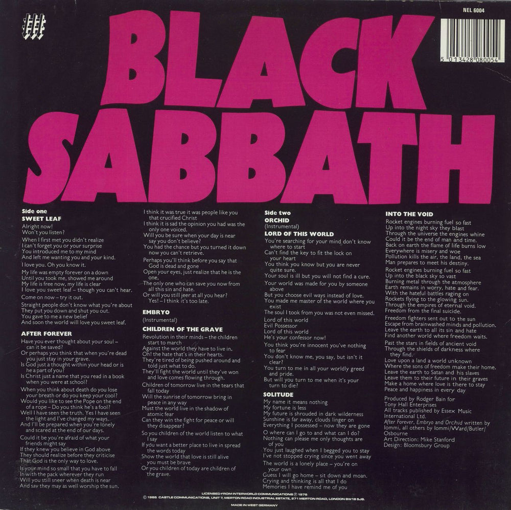 Black Sabbath Master Of Reality - EX German vinyl LP album (LP record) 5013428080054