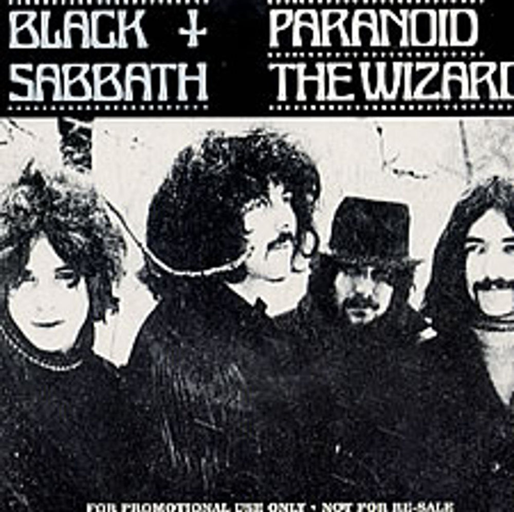 Black Sabbath Paranoid/The Wizard UK Promo 7" vinyl single (7 inch record / 45) RAWP7145