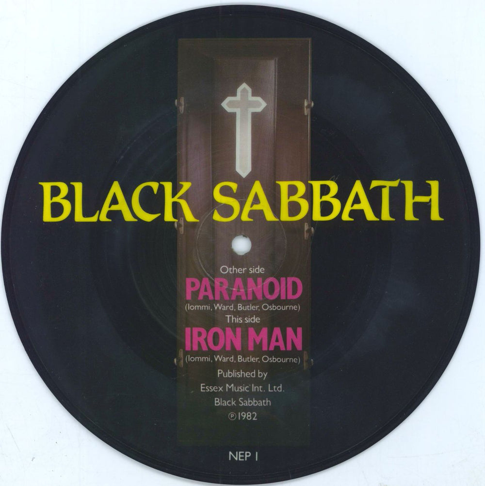 Black Sabbath Paranoid UK 7" vinyl picture disc (7 inch picture disc single) BLK7PPA43968