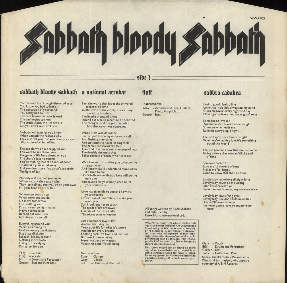 Black Sabbath Sabbath Bloody Sabbath - 2nd + Inner - EX UK vinyl LP album (LP record)