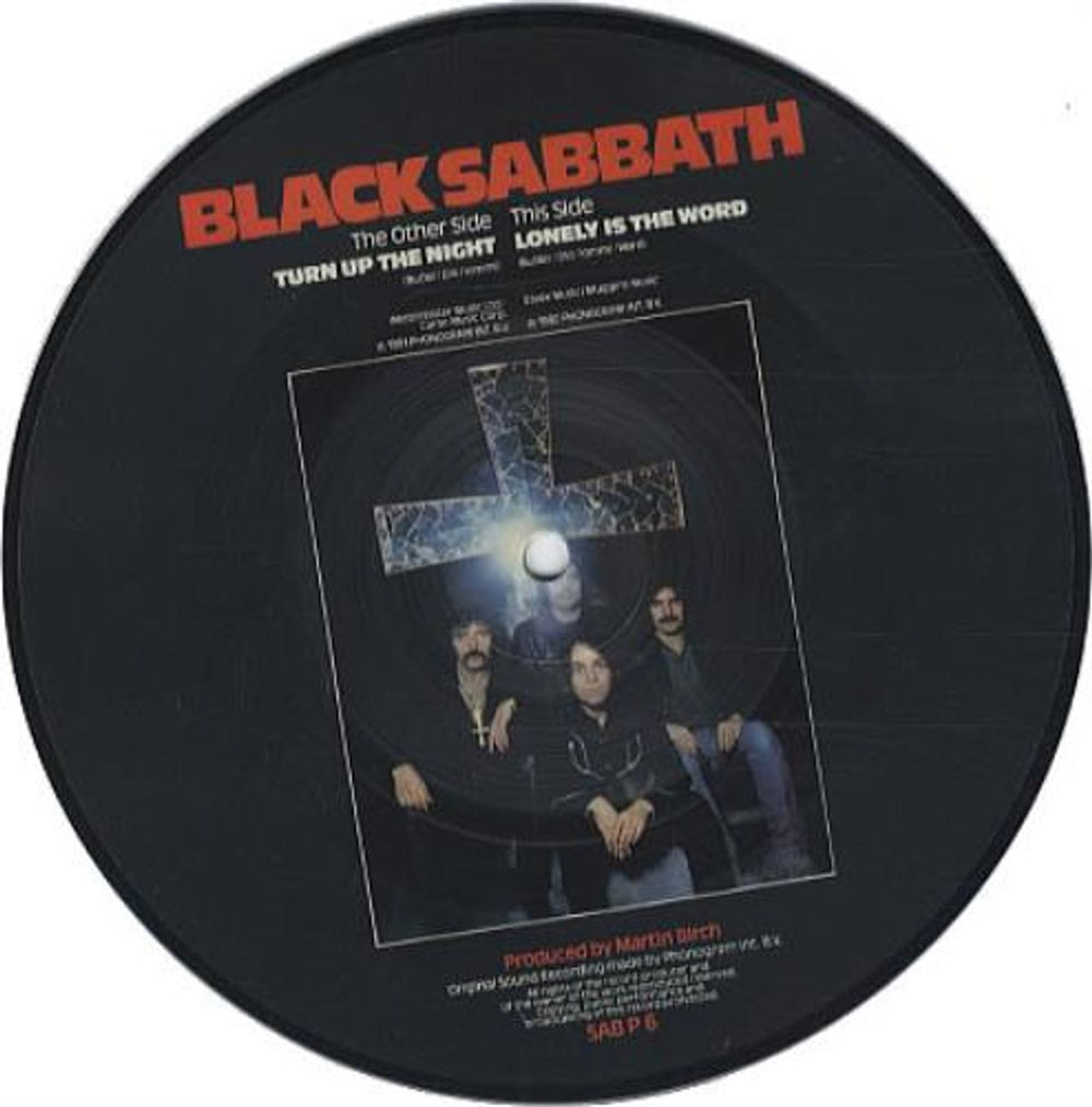 Black Sabbath Turn Up The Night UK 7" vinyl picture disc (7 inch picture disc single) BLK7PTU00815