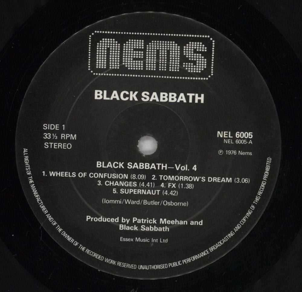 Black Sabbath Vol. 4 - VG Dutch vinyl LP album (LP record) BLKLPVO840498