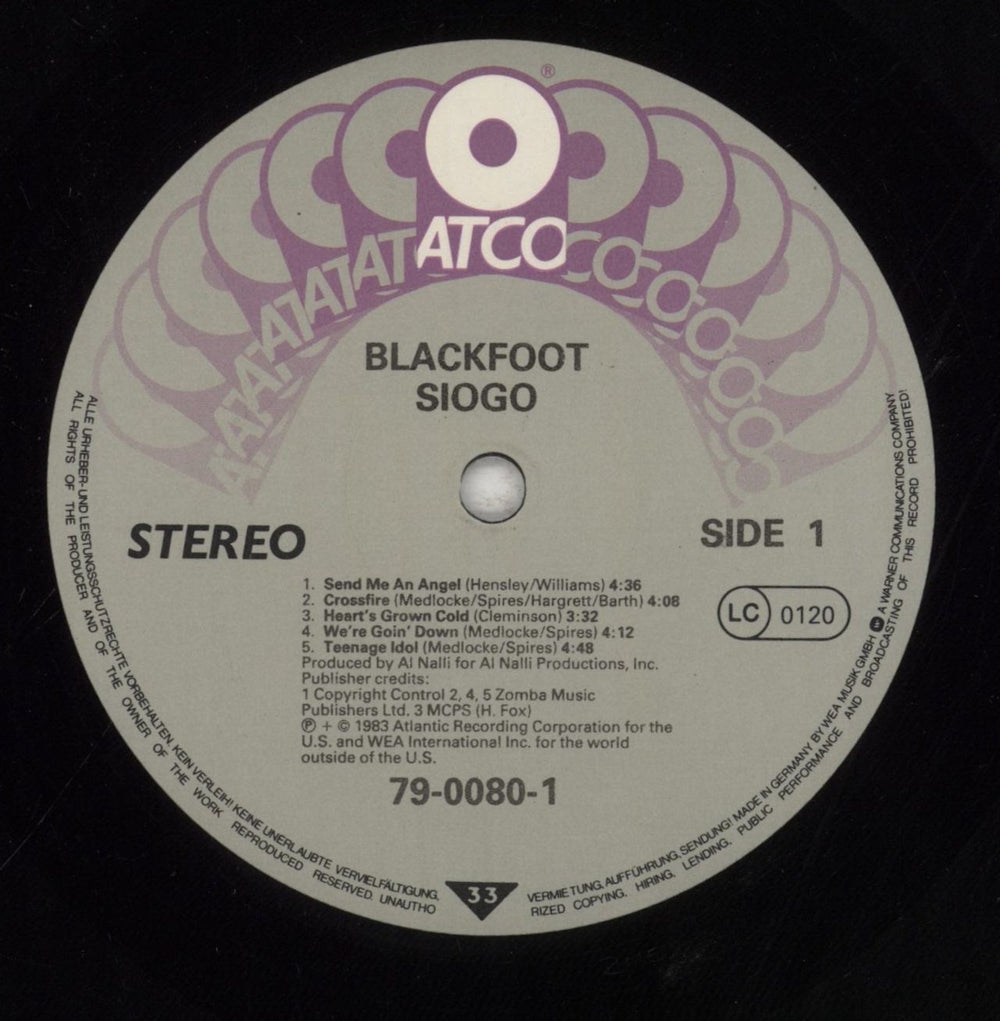 Blackfoot Siogo German vinyl LP album (LP record) KFOLPSI455789