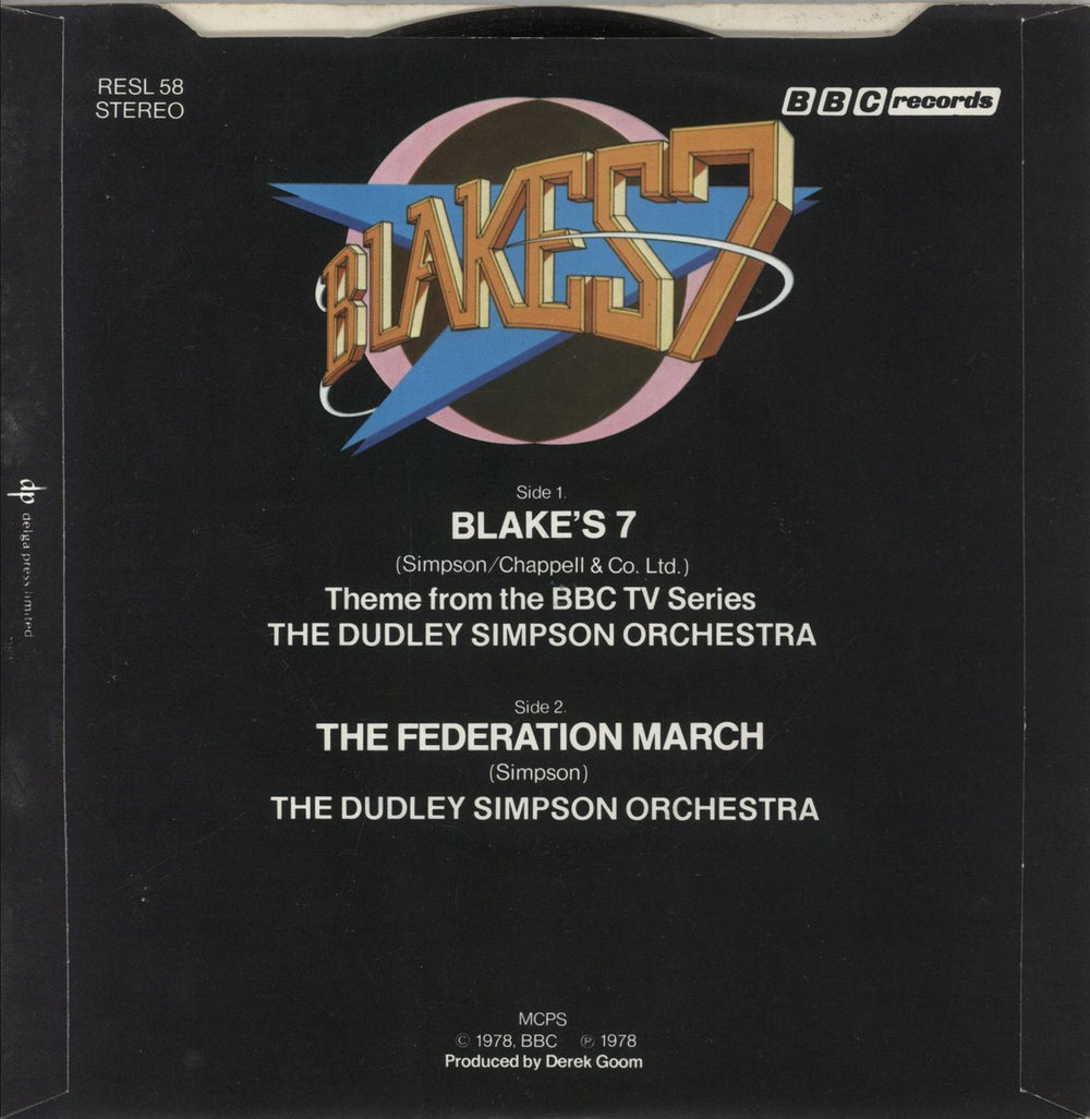 Blakes 7 Blakes 7 + Sleeve UK 7" vinyl single (7 inch record / 45)