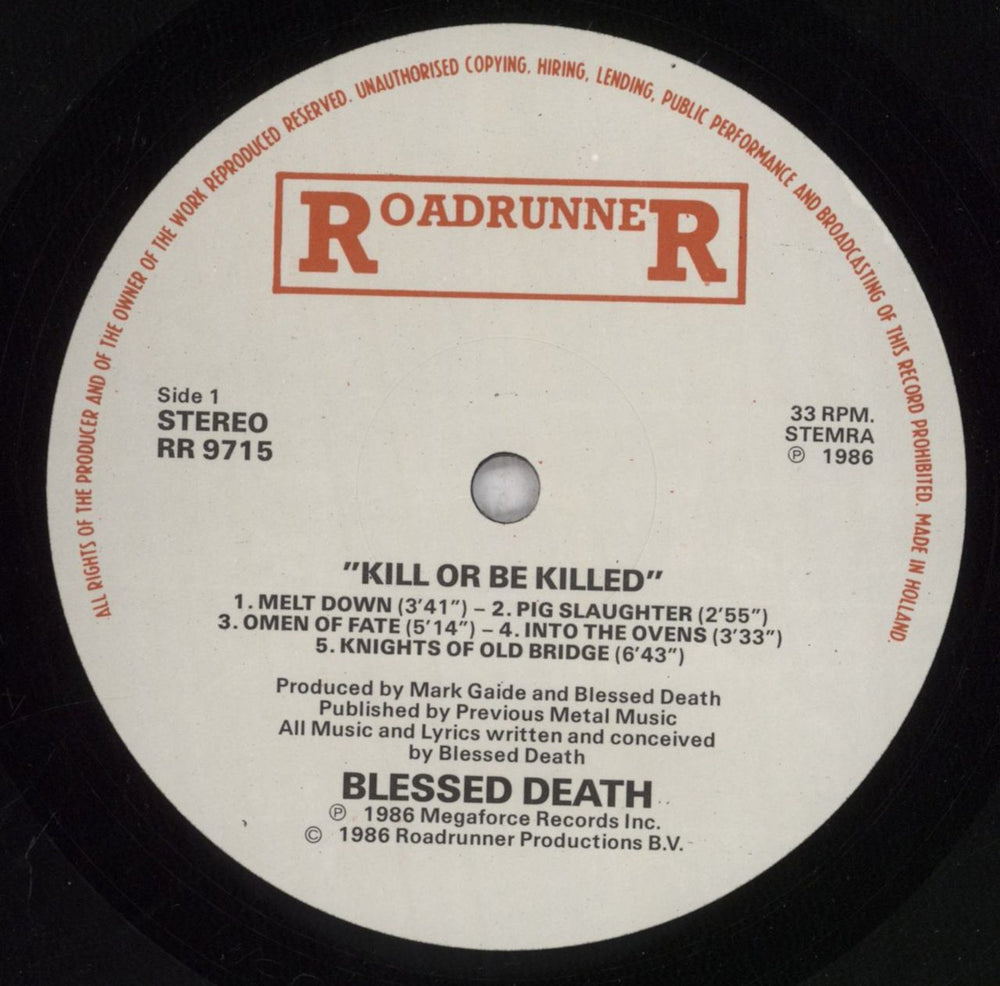 Blessed Death Kill Or Be Killed UK vinyl LP album (LP record) 6V0LPKI844754