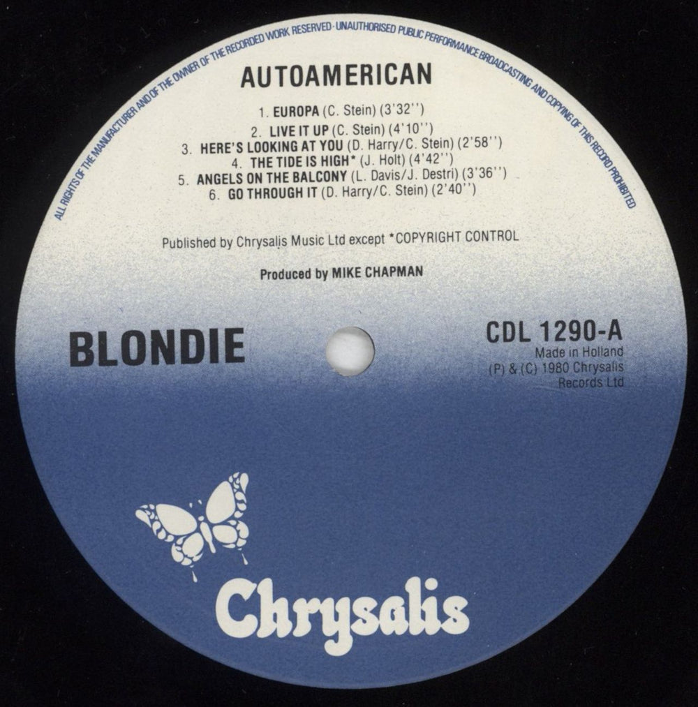 Blondie Autoamerican + Merchandise insert Dutch vinyl LP album (LP record) BLOLPAU771653