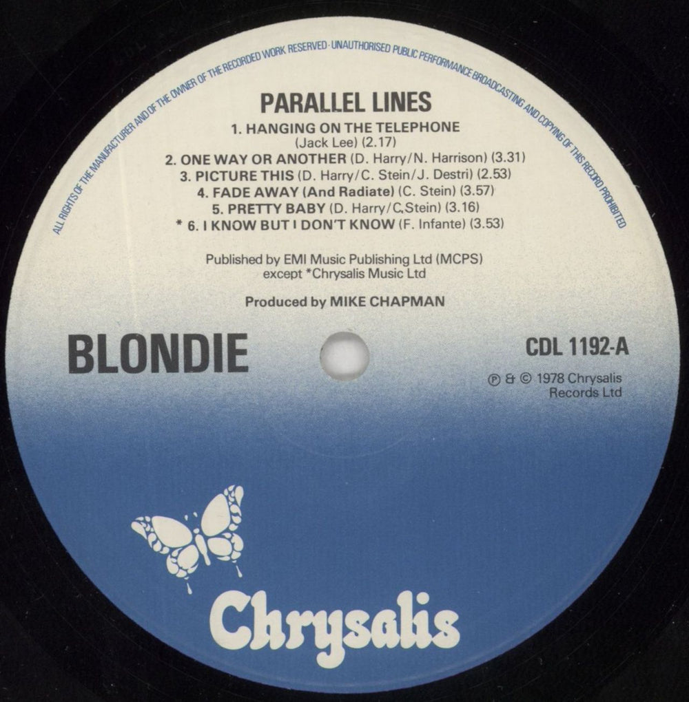 Blondie Parallel Lines + Inner - EX UK vinyl LP album (LP record) BLOLPPA165039