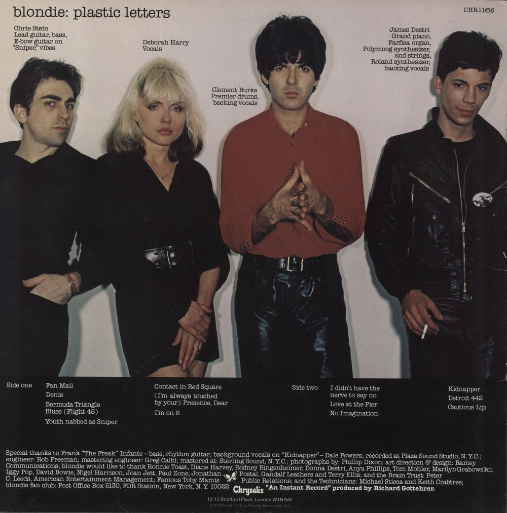 Blondie Plastic Letters UK vinyl LP album (LP record)