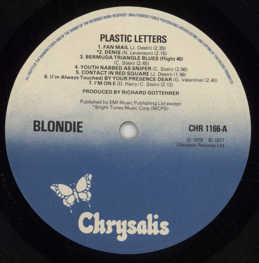 Blondie Plastic Letters UK vinyl LP album (LP record) BLOLPPL171443