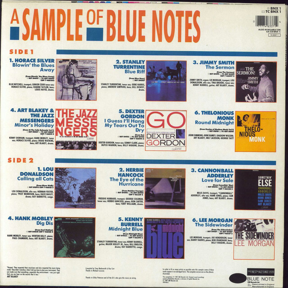 Blue Note A Sample Of Blue Notes UK vinyl LP album (LP record) 077774833714