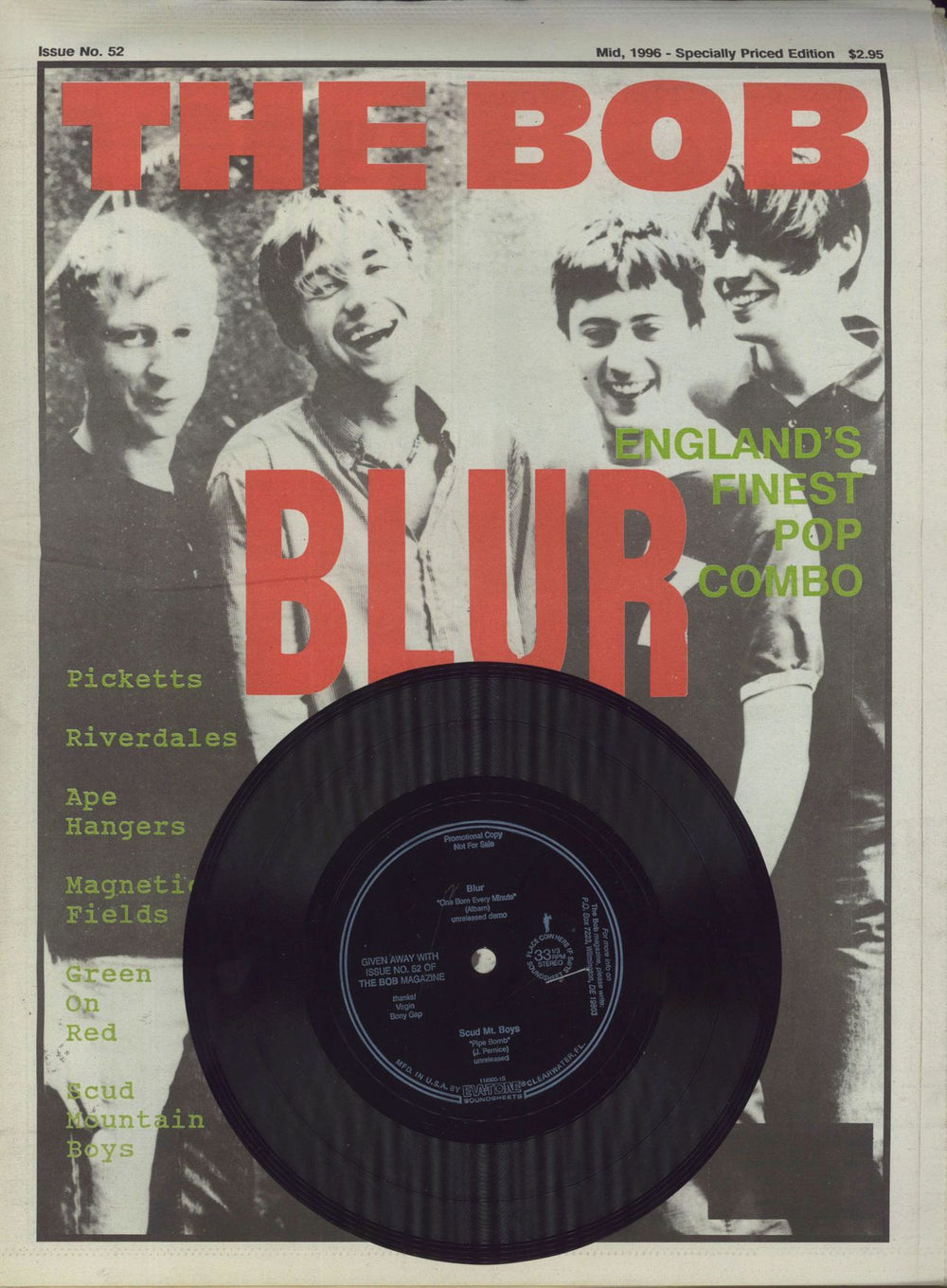 Blur One Born Every Minute - Flexi & Magazine US Promo 7" vinyl single (7 inch record / 45) ISSUE 52