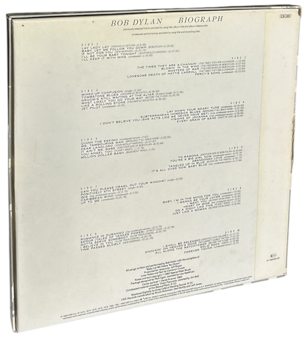 Bob Dylan Biograph - Hype Sticker - VG UK Vinyl Box Set