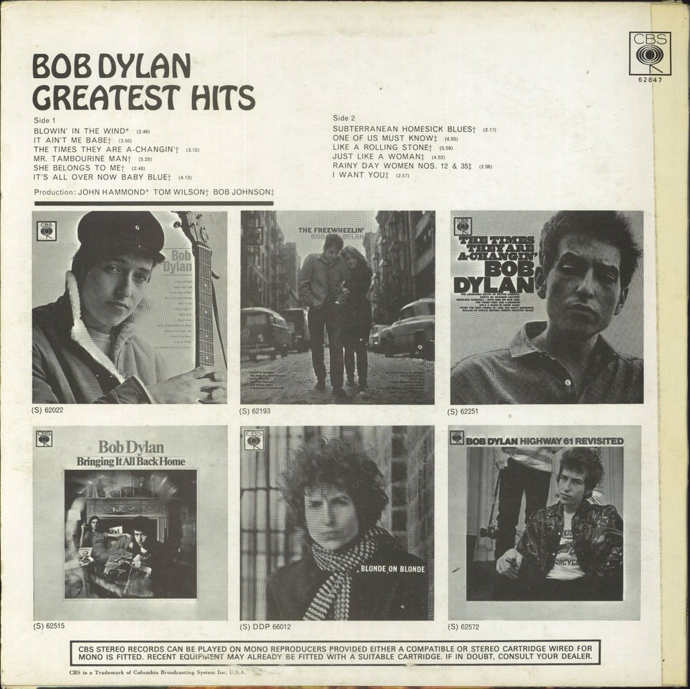 Bob Dylan Greatest Hits - 1st UK vinyl LP album (LP record)