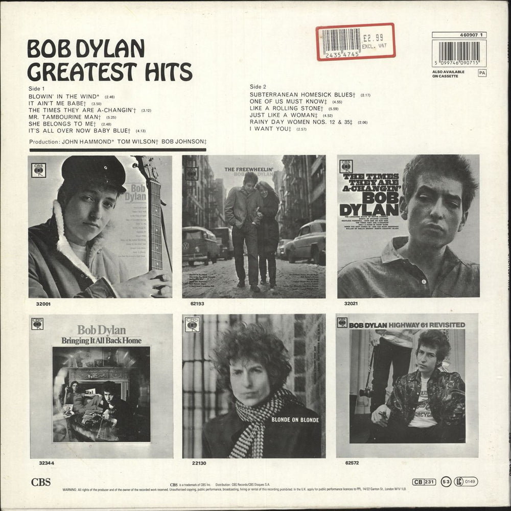 Bob Dylan Greatest Hits - Red Label - Stickered UK vinyl LP album (LP record) DYLLPGR312063