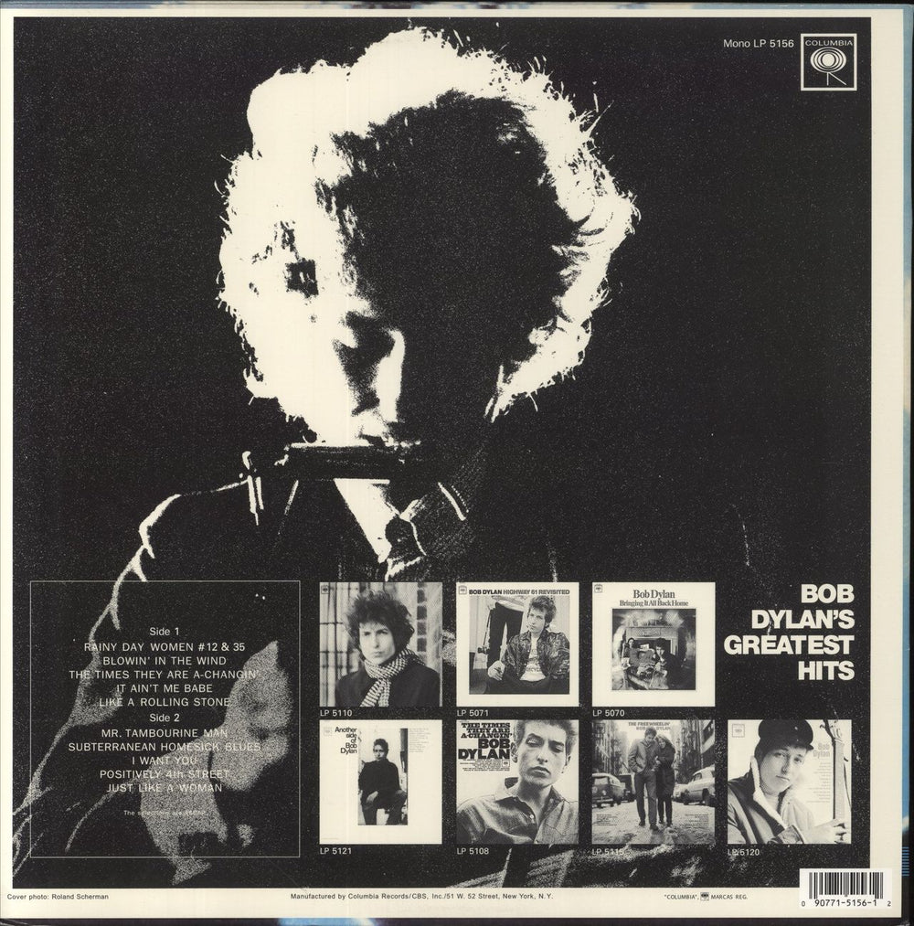 Bob Dylan Greatest Hits US vinyl LP album (LP record) 090771515612