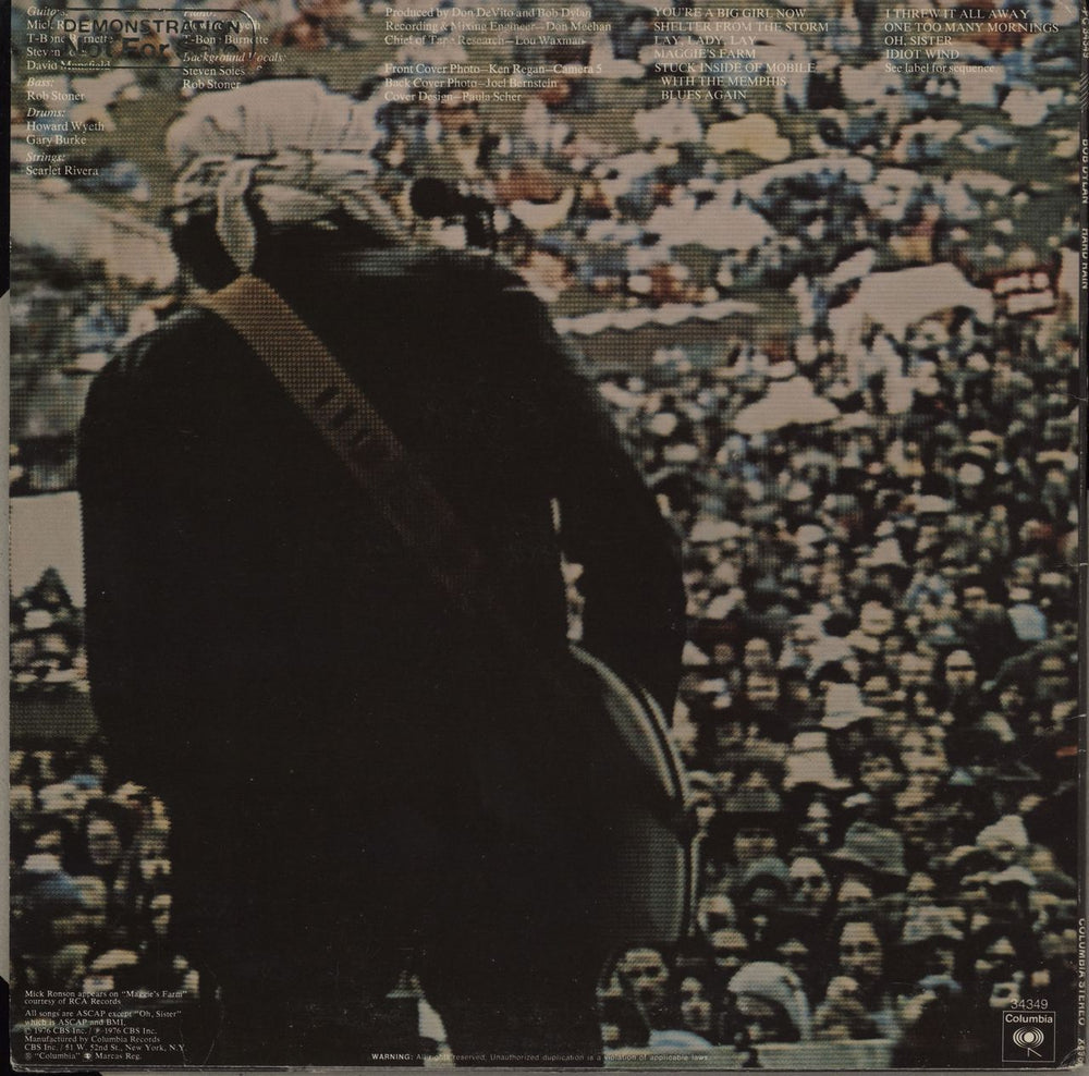 Bob Dylan Hard Rain - Timing Strip US Promo vinyl LP album (LP record)