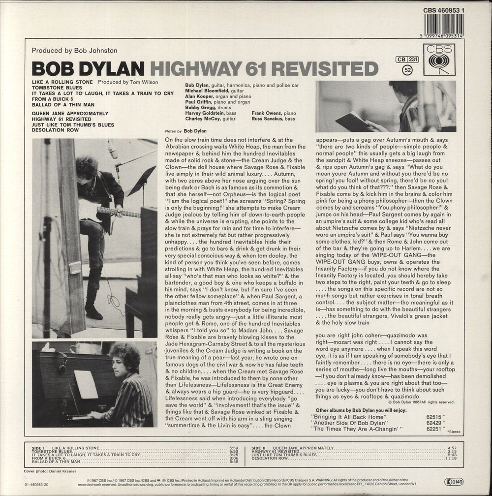 Bob Dylan Highway 61 Revisited UK vinyl LP album (LP record)