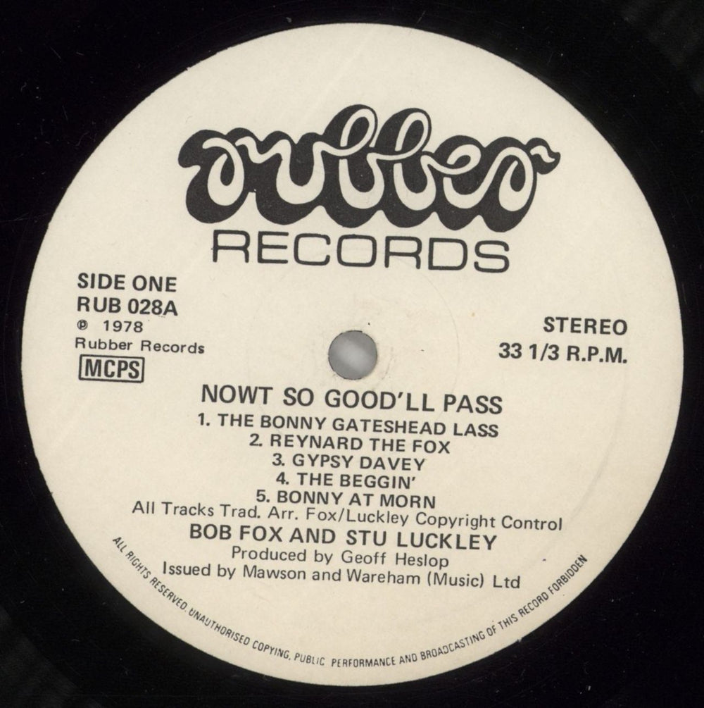 Bob Fox Nowt So Good'll Pass UK vinyl LP album (LP record) 9WHLPNO878183