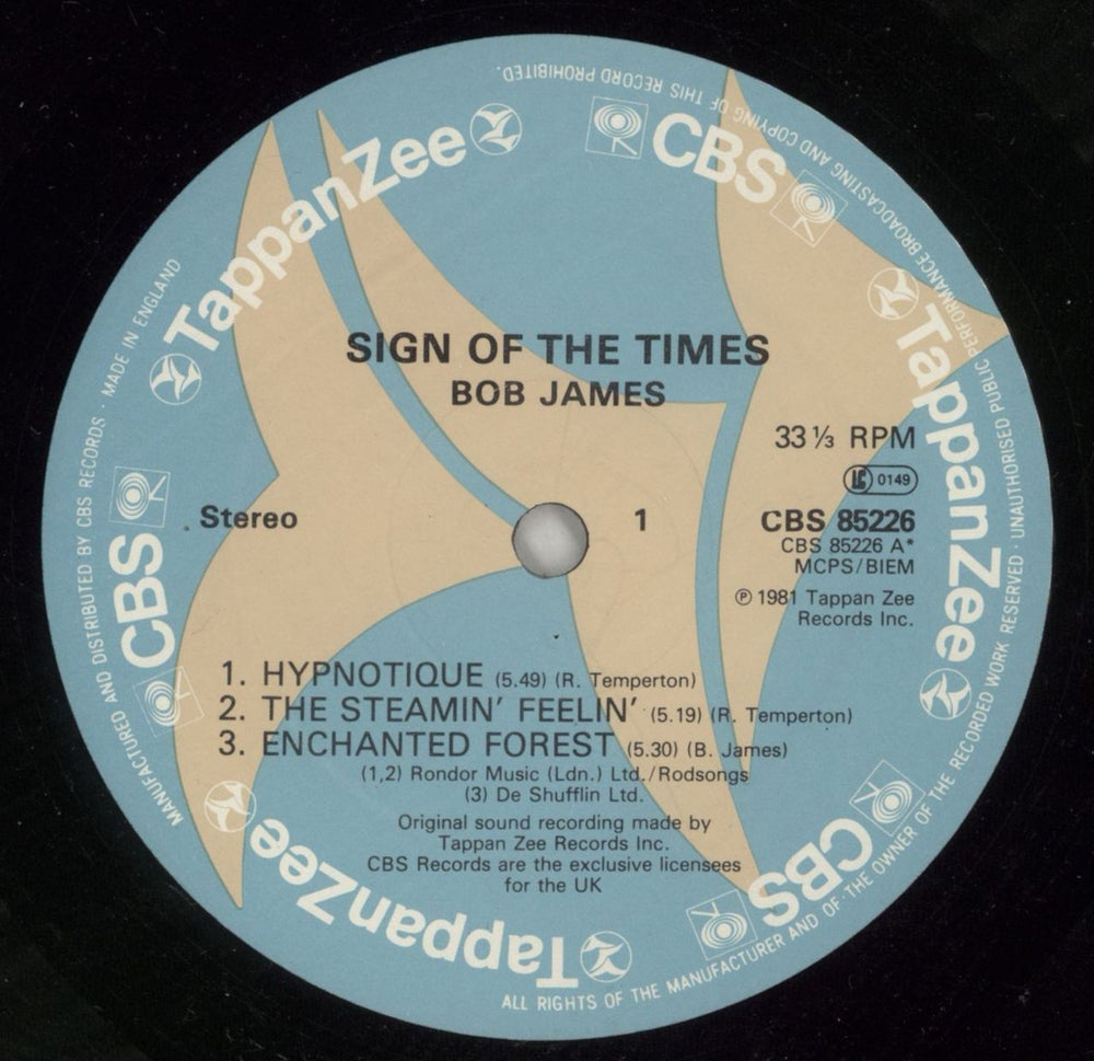 Bob James Sign Of The Times UK vinyl LP album (LP record) BOJLPSI289510