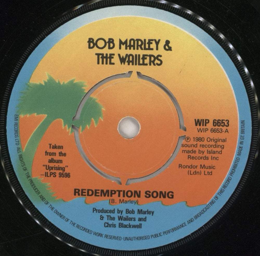 Bob Marley & The Wailers Redemption Song - EX UK 7" vinyl single (7 inch record / 45) BML07RE129032