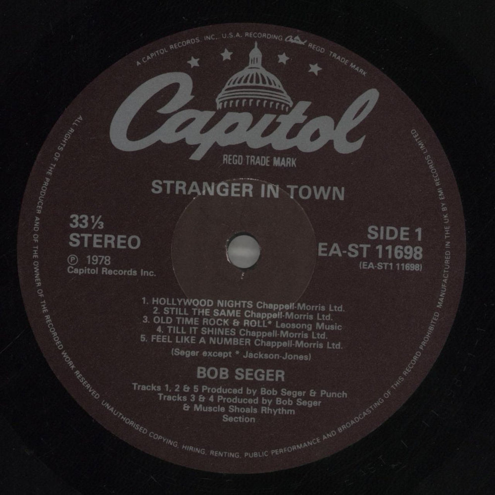 Bob Seger Stranger In Town UK vinyl LP album (LP record) SEGLPST494907