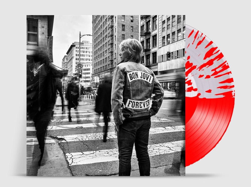 Bon Jovi Forever - Red & Clear Half / Half Vinyl - Sealed + Signed Art Print UK vinyl LP album (LP record) 00602465377019