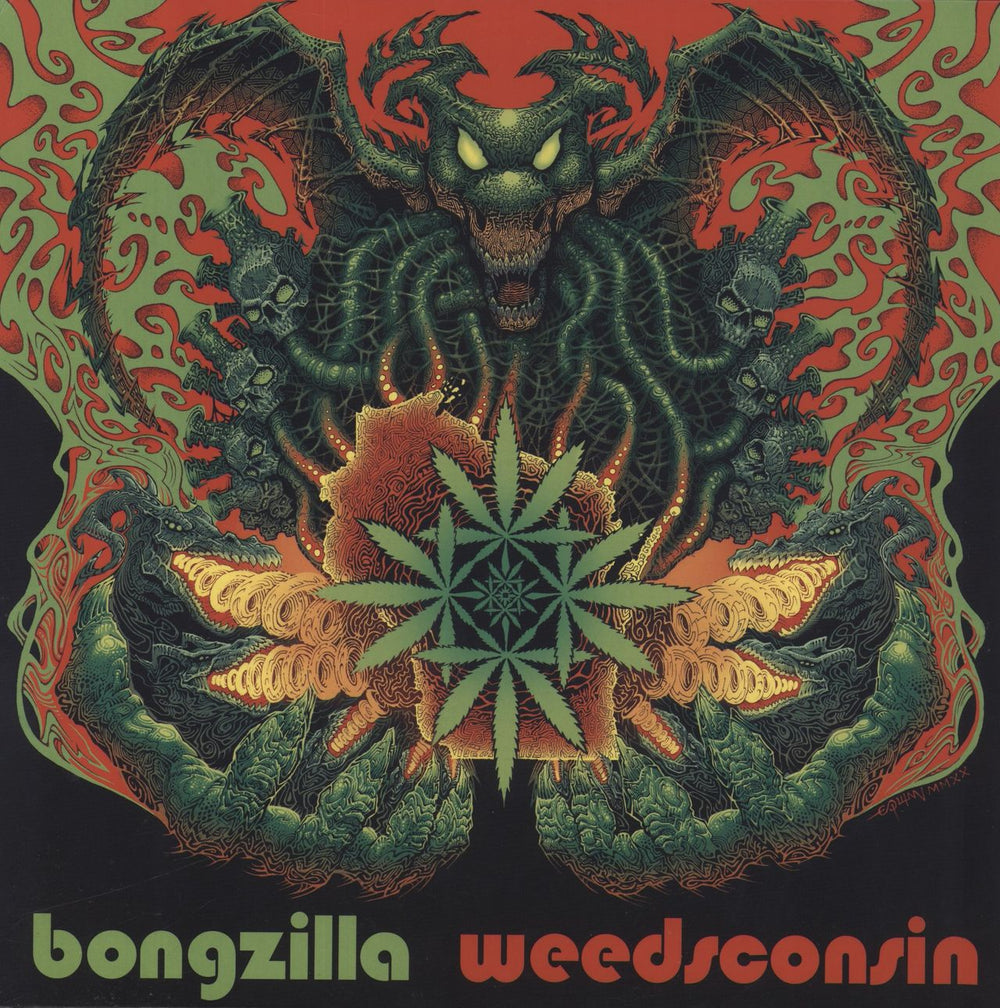 Bongzilla Weedsconsin - Green and Clear Pinwheel Vinyl Italian vinyl LP album (LP record) HPS160