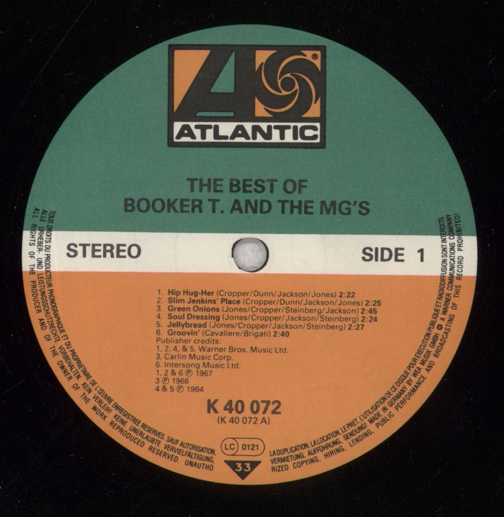 Booker T. & The M.G.'s The Best Of Booker T. & The MG's UK vinyl LP album (LP record) BKTLPTH521278