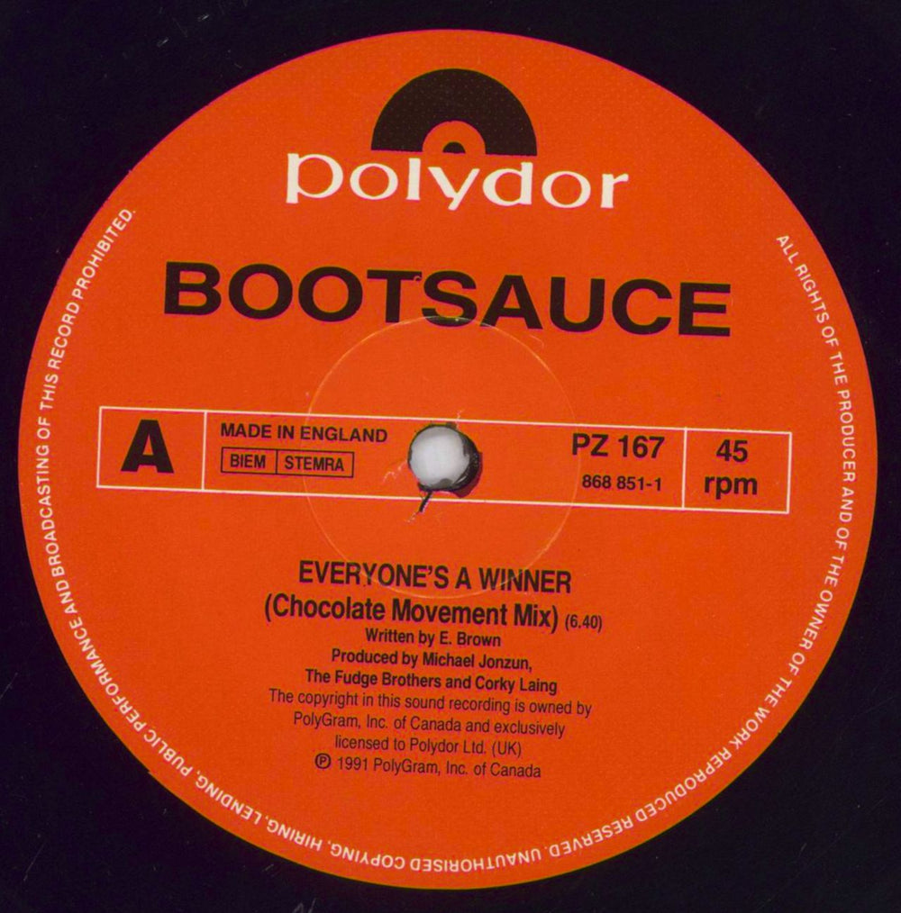 Bootsauce  Everyone's A Winner [Remix] UK 12" vinyl single (12 inch record / Maxi-single) 6ZZ12EV828544